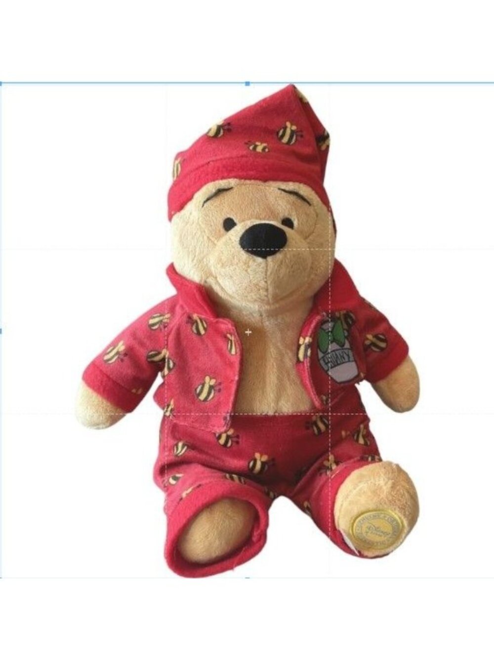 Disney Store Winnie the Pooh Bee Pajamas Bedtime Plush Vintage 13" Coquette